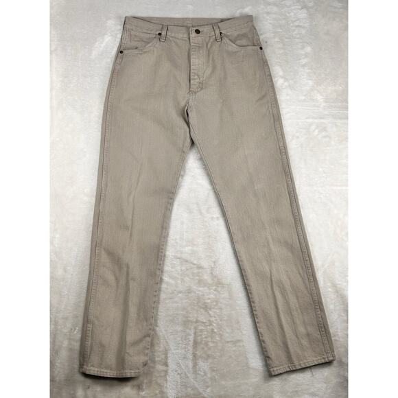 Vintage Wrangler Jeans Men's 34x34 Tan Denim 13MWZTN Made in USA Western - Picture 1 of 8